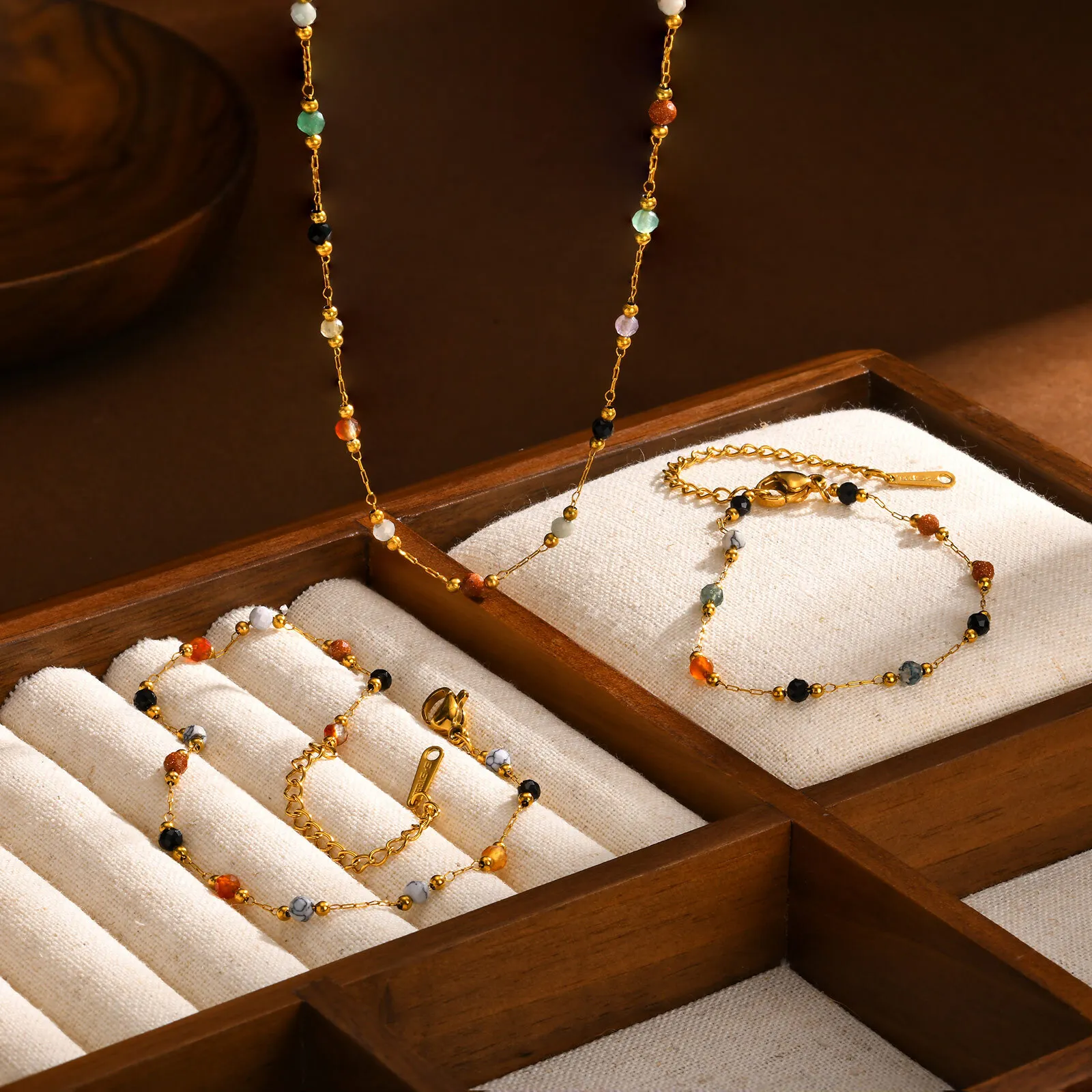 Nature Stone Beaded Chain  Ank - Jc Jewelry & Watches Photos ulasan dan harga